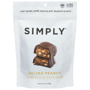 Simply Gum Date Bars - Chocolate Sea Salted Peanut - 6 x 4.5 oz - Healthy Snack Bars