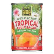 Native Forest Organic Tropical Fruit Salad (6-Pack, 14 Oz Cans) - Vegan, Non-GMO, Canned Pineapple, Mango & Papaya Mix in Juice - Kosher Certified