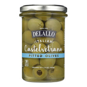 Delallo Castelvetrano Pitted Olives, Gourmet Italian Olives, Case of 6 x 5.3 Oz Jars, Gluten-Free