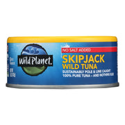 Wild Planet Wild Skipjack Light Tuna, No Salt Added, 5 oz. (Pack of 12)