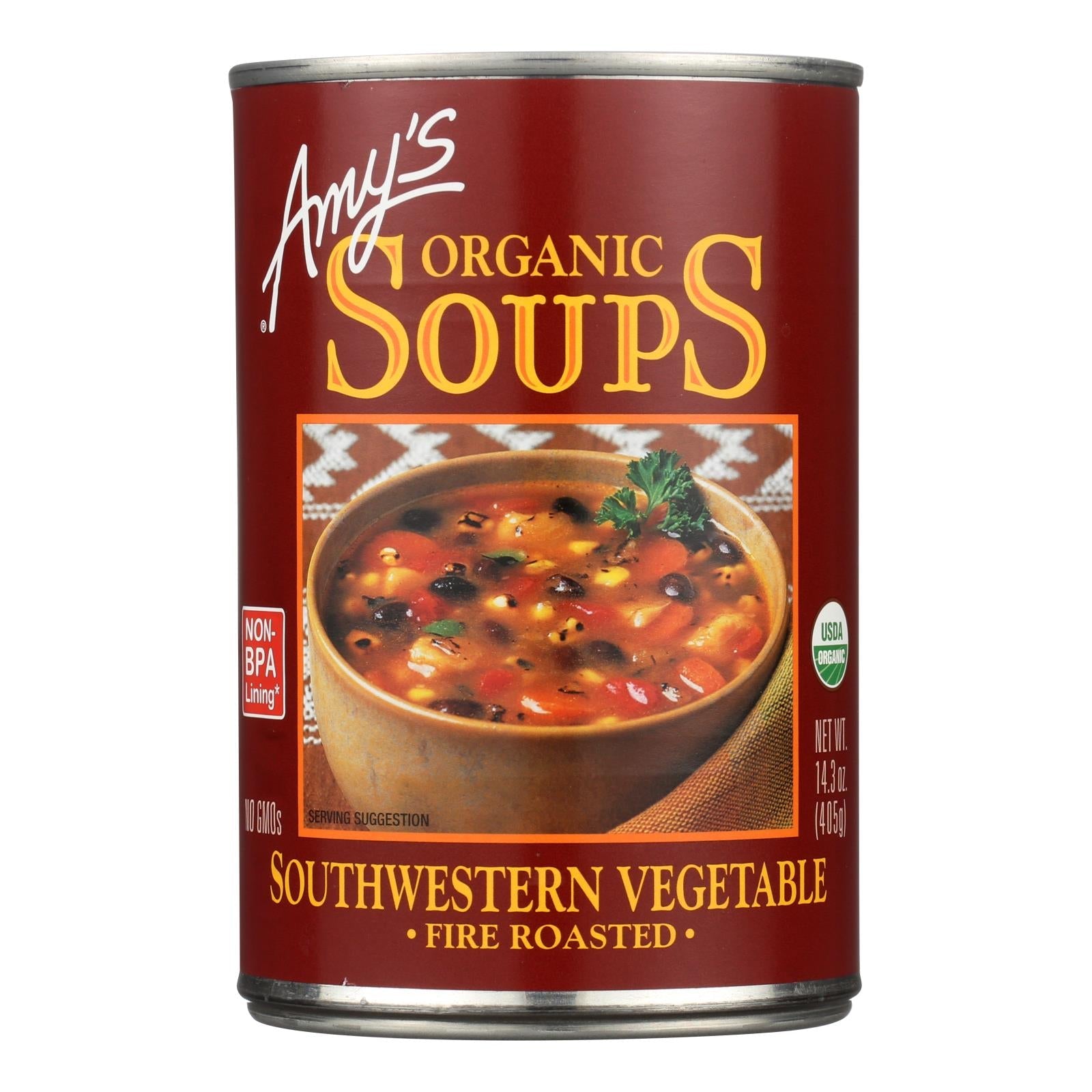 Amy's Organic Fire-Roasted Southwest Vegetable Soup (14.3 Oz., Pack of 12)