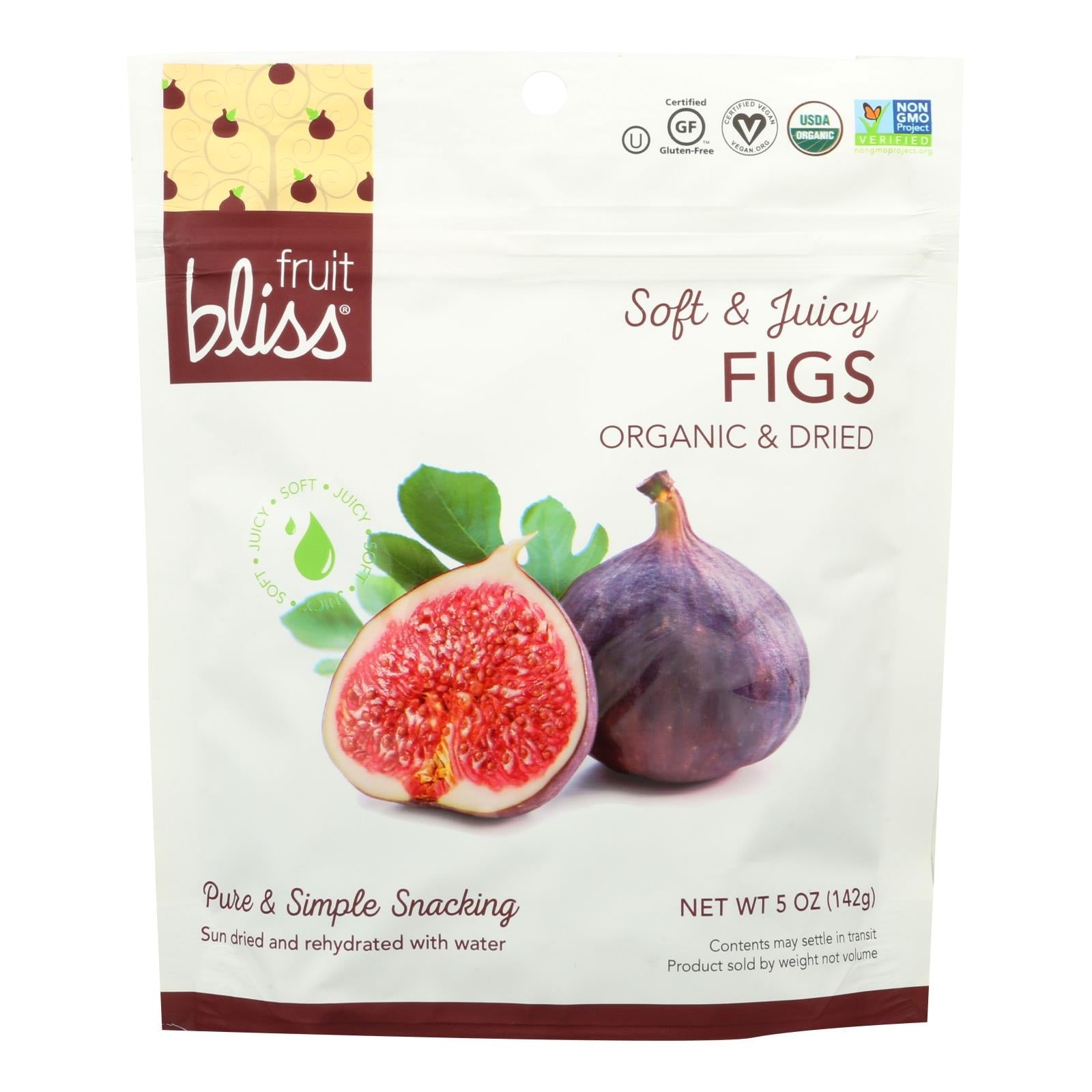 Fruit Bliss Organic Turkish Figs, Case of 6, 5 Oz Packs