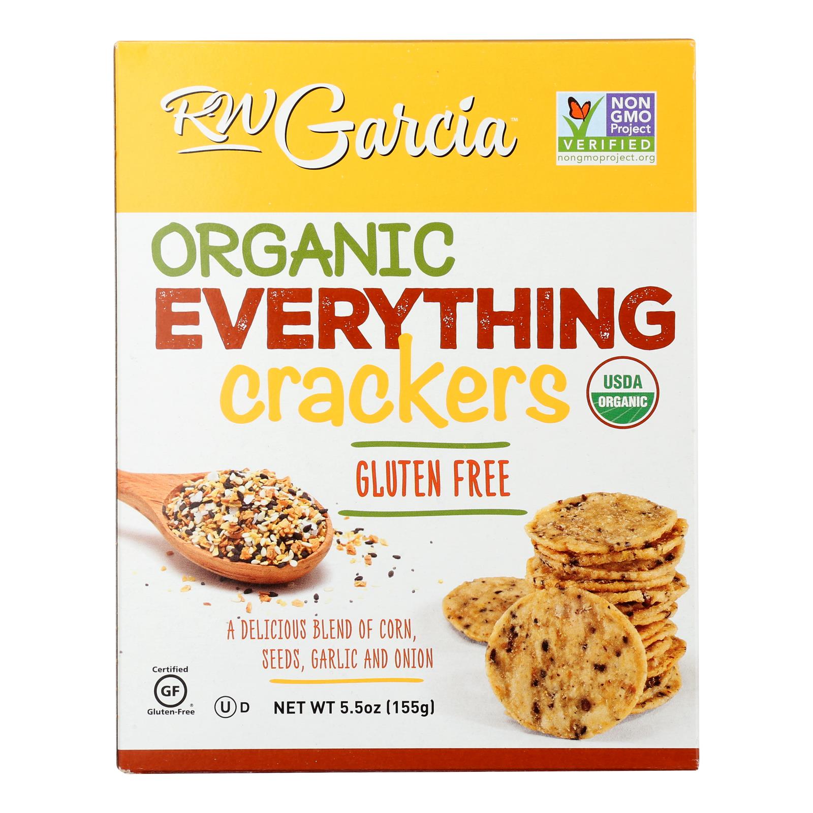 R. W. Garcia Organic Everything Crackers Gluten-Free, Kosher, Non-GMO (Case of 6 x 5.5 Oz)