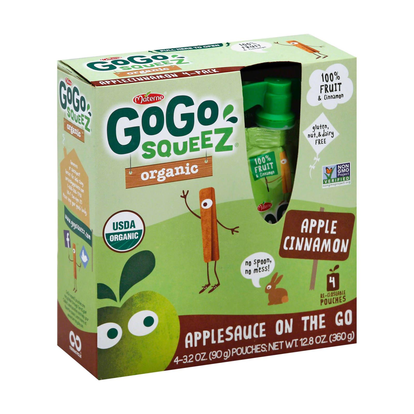 Gogo Squeez Apple Cinnamon Applesauce Variety Pack, 3.2 oz (Pack of 12)