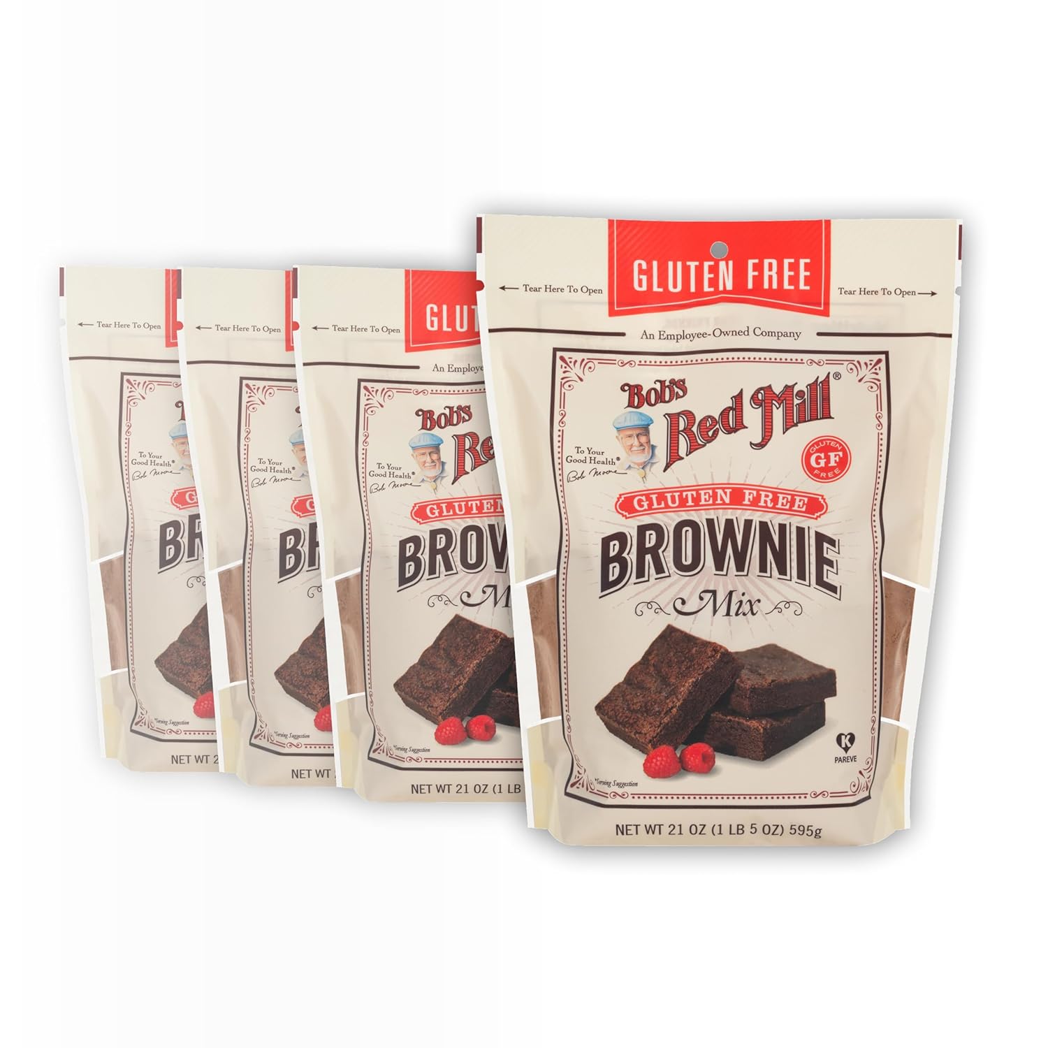 Bob's Red Mill Gluten-Free Brownie Mix, Classic Chocolate, 4 Pack, 21 Oz.