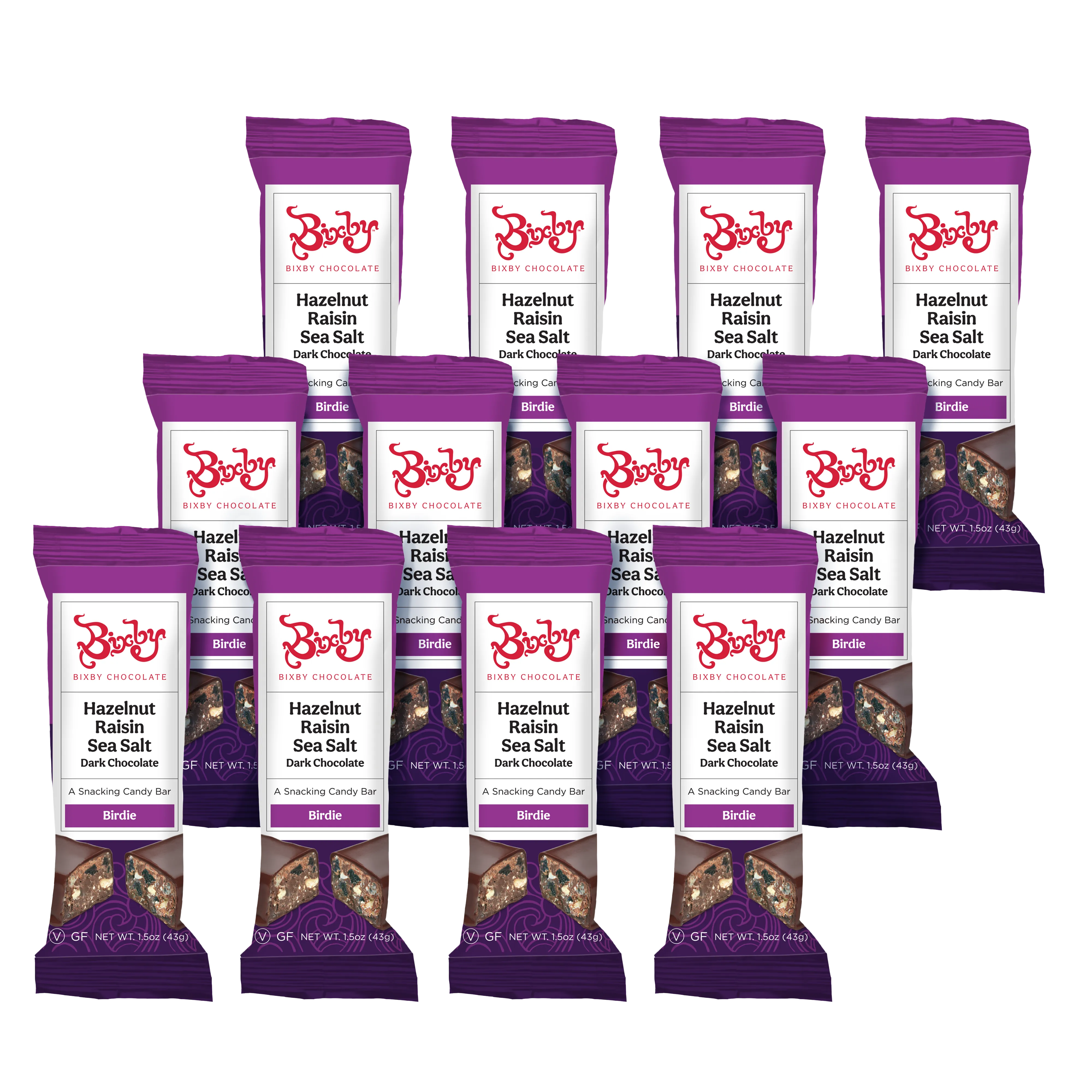 Birdie - Dark Chocolate + Hazelnuts + Raisins + Maine Sea Salt (Vegan)
