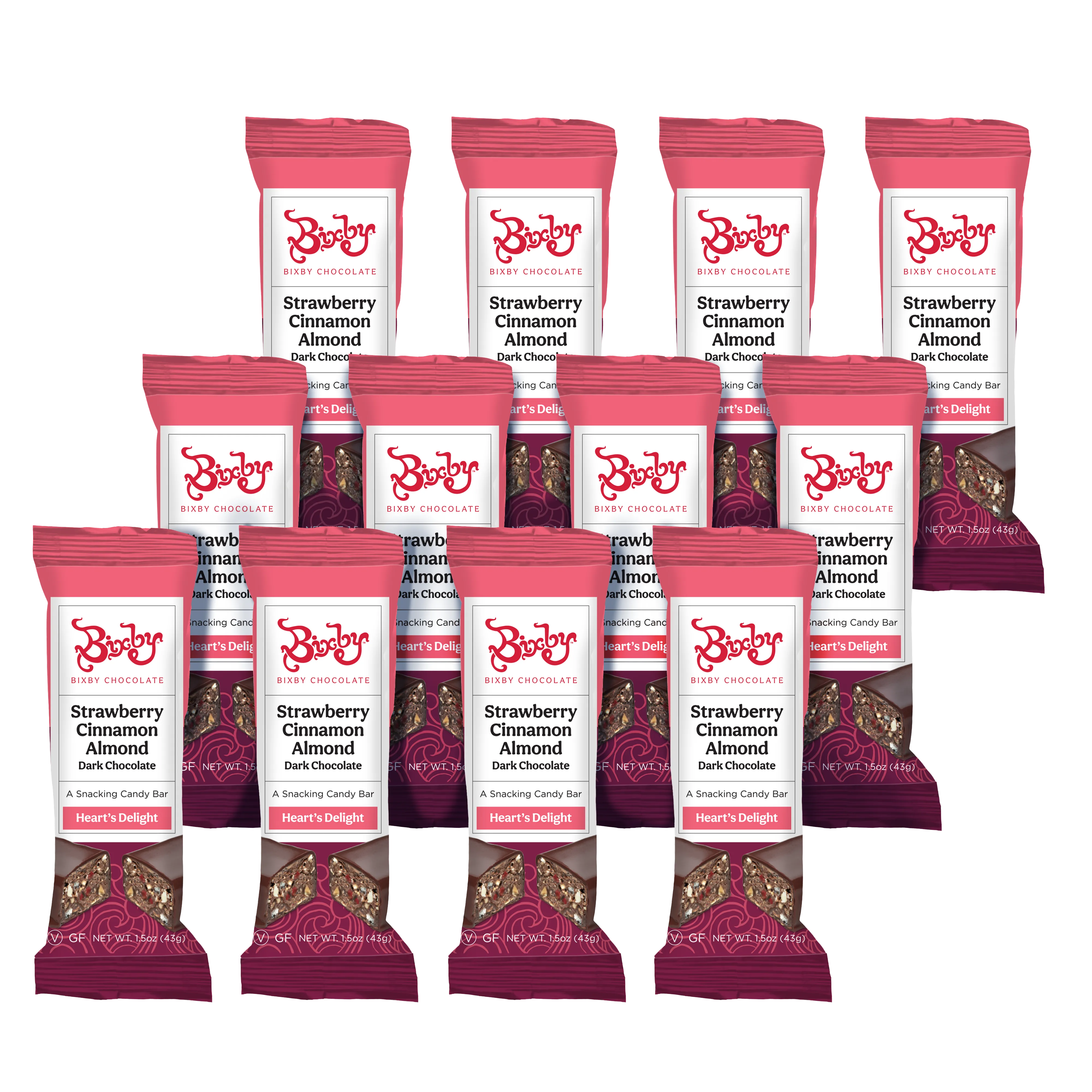 Heart's Delight® - Dark Chocolate + Almonds + Strawberries + Cinnamon (Vegan)