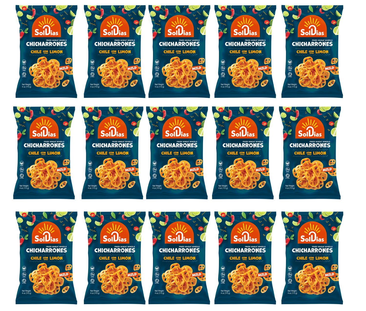 Chicharrones Chile Limon | Fried Wheat Wheels | 4 oz