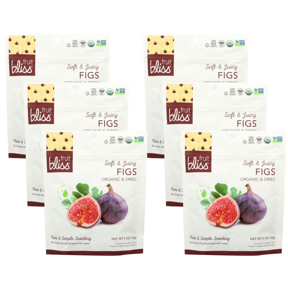 Fruit Bliss Organic Turkish Figs, Case of 6, 5 Oz Packs