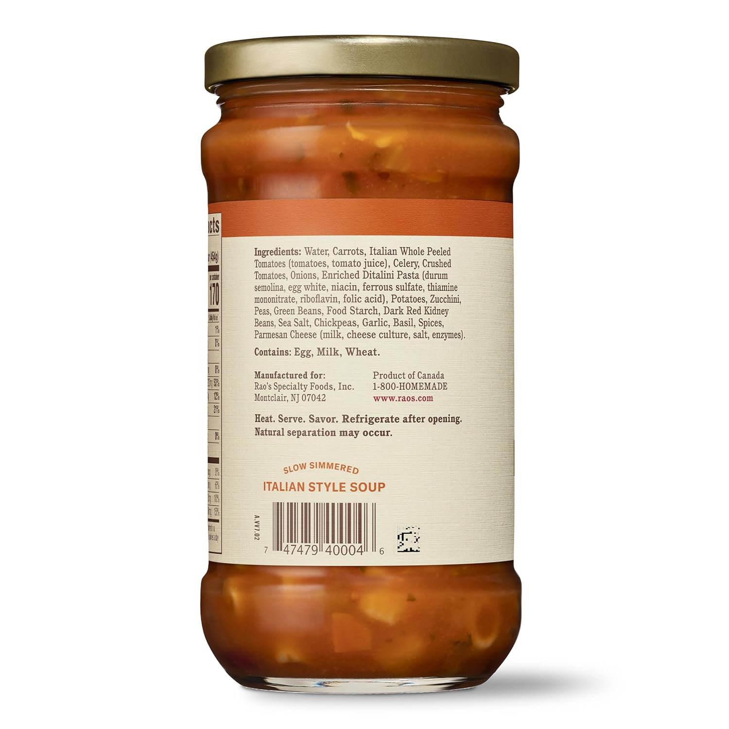 Rao's Minestrone Soup, 16 oz., Case of 6 — Authentic Italian Vegetable Soup