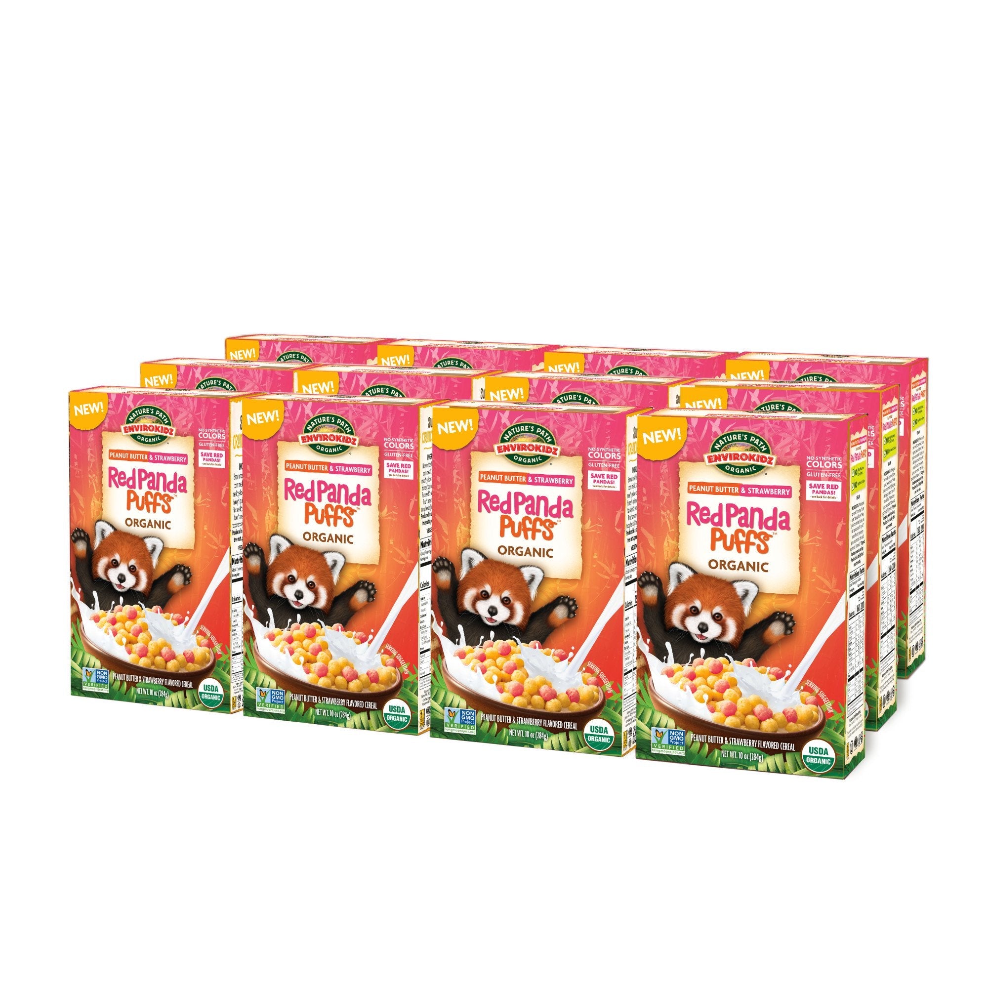 Nature's Path Organic Puffs Cereal, Peanut Butter Strawberry, 10 oz (Pack of 12) - Gluten-Free Breakfast