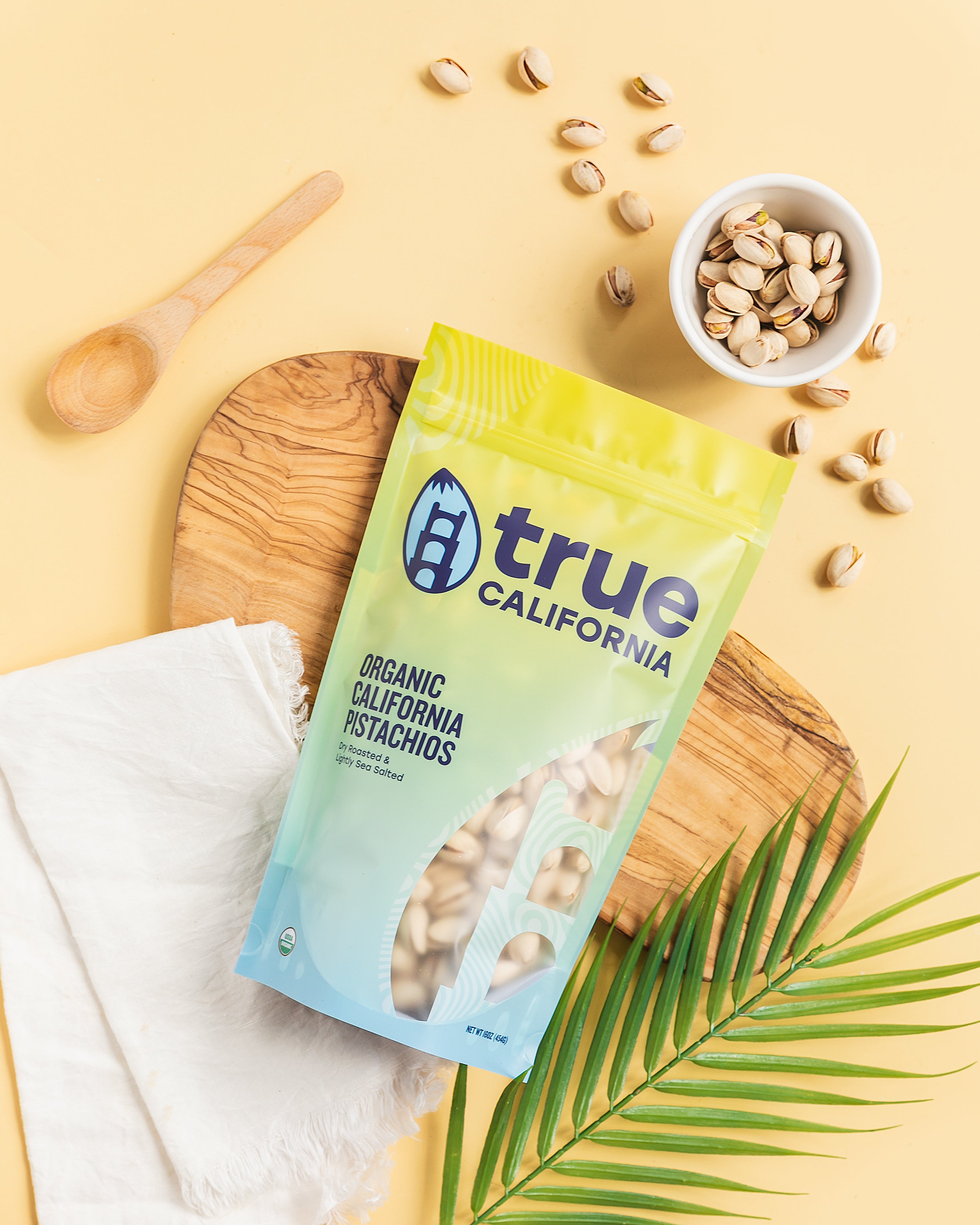 Organic Pistachios, Dry Roasted & Lightly Sea Salted
