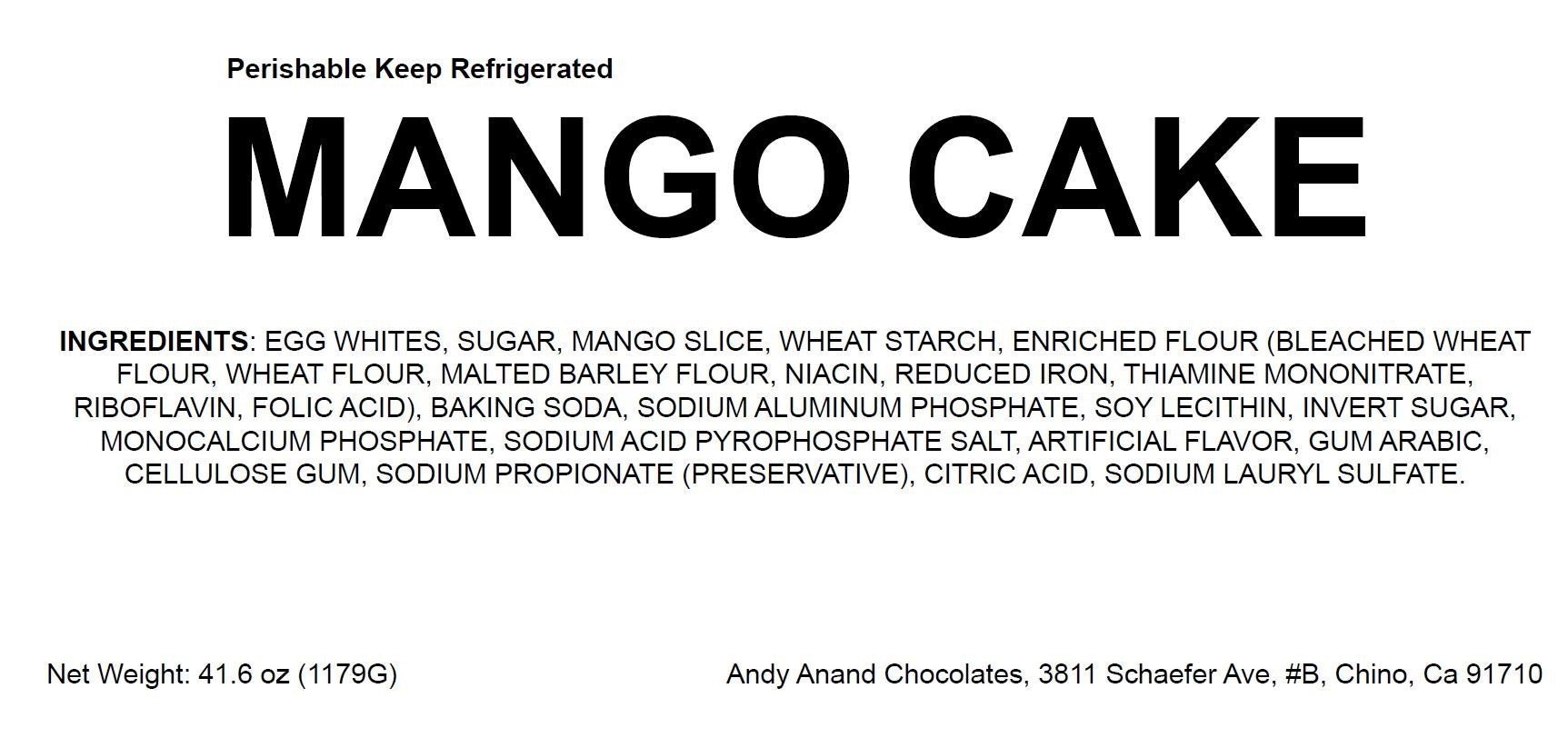 Andy Anand Delicious Mango Cake 9" - Hand Crafted Birthday Cakes For Delivery - Bursting with Flavor and Irresistible Taste - 2.6 lbs