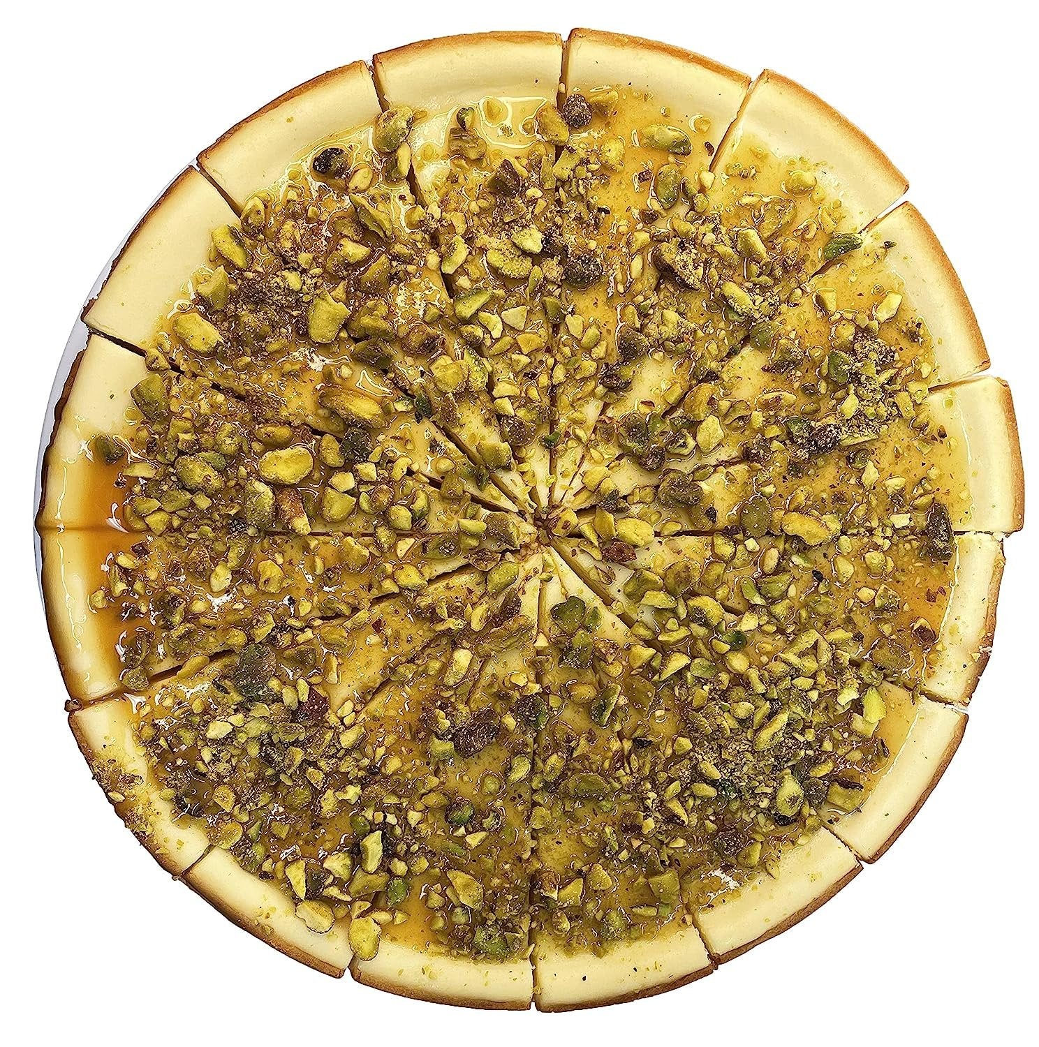 Andy Anand Gluten Free Caramel Pistachios Cheesecake 9" - Made Fresh In Traditional Way, Gluten Free Bakery Cheesecake Near Me (2 lbs)