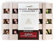 Andy Anand Vegan European Liqueur Dark Chocolate Bottles Cordials – Non-Alcoholic Cordials Assortment, Premium 60% Chocolate (Cocoa Butter) Gift Box, 18 Count