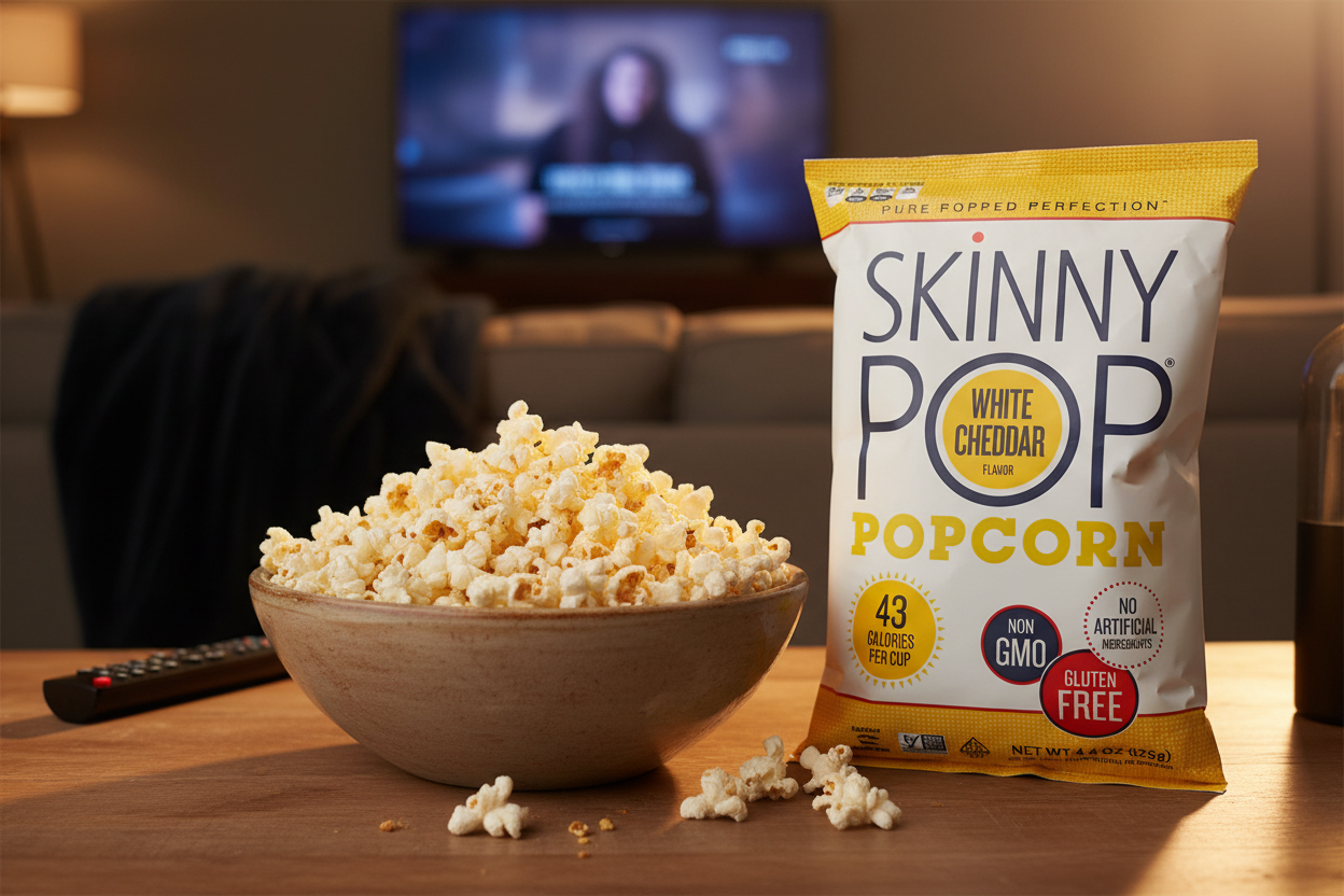 Skinnypop White Cheddar Popcorn, Case of 12 - 4.4 Oz Bags