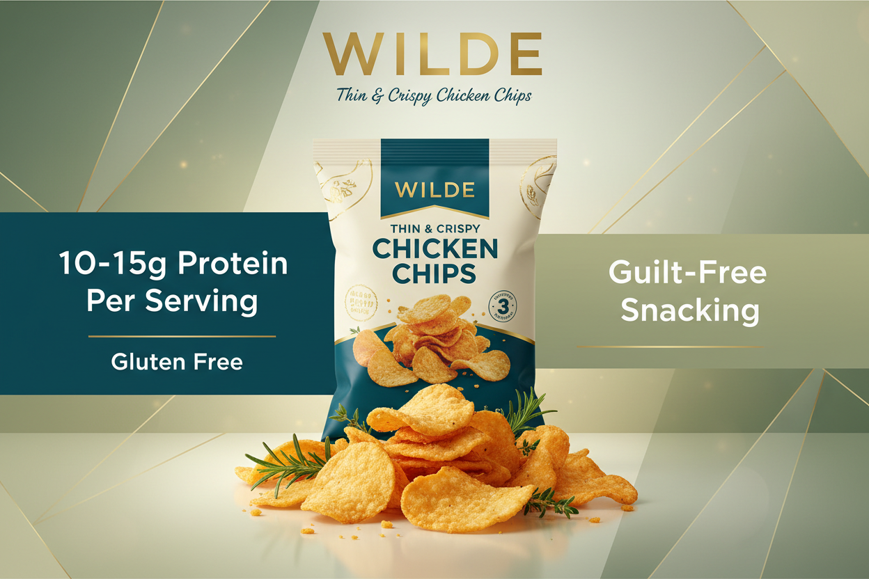 Wilde Protein Chicken Chips - High Protein Gluten Free Snacks (12 Pack, 2.25 oz)